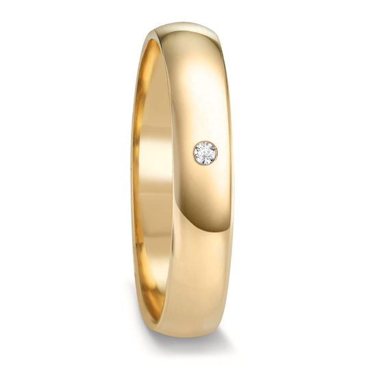 Partnerring 375/9 krt geel goud Diamant 0.01 ct, w-si