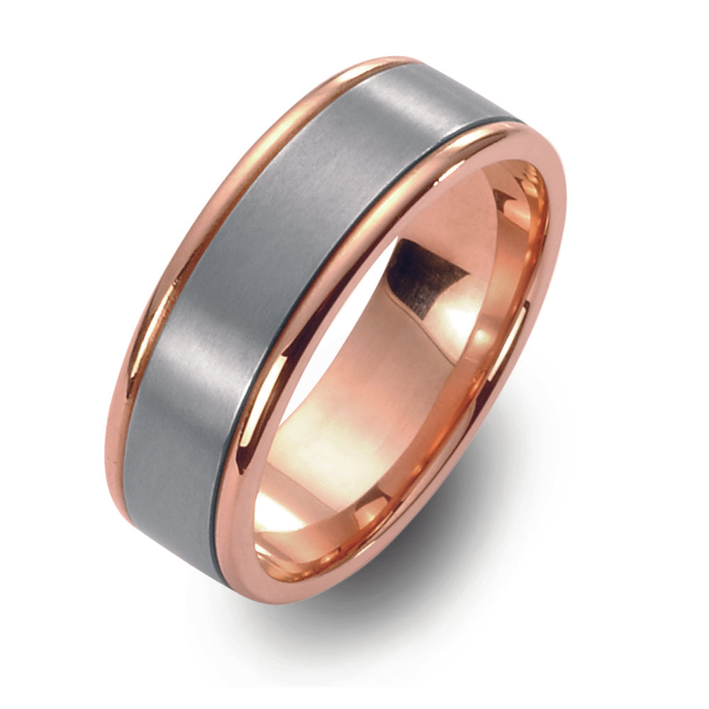 Partnerring Titanium, 750/18 krt rood goud