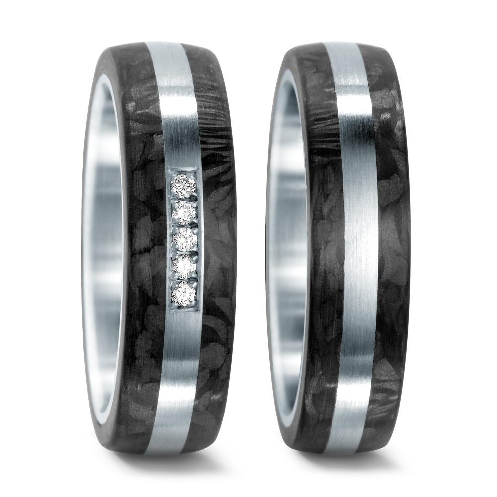 Partnerring Edelstahl, Carbon