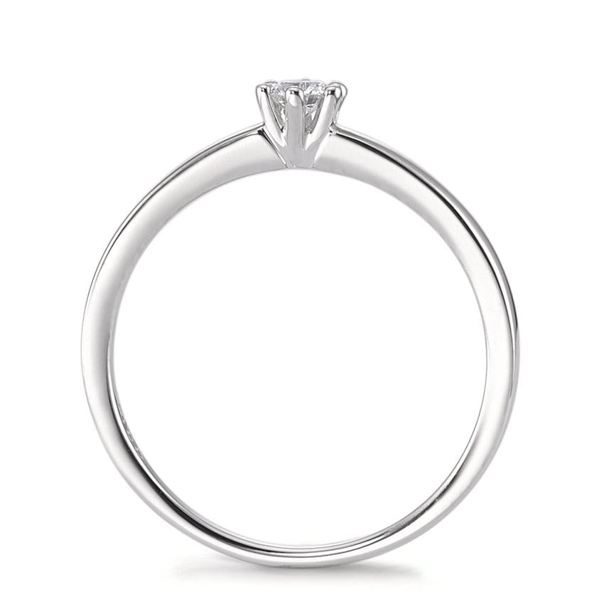 Solitaire ring 750/18K krt witgoud Diamant 0.10 ct, w-si