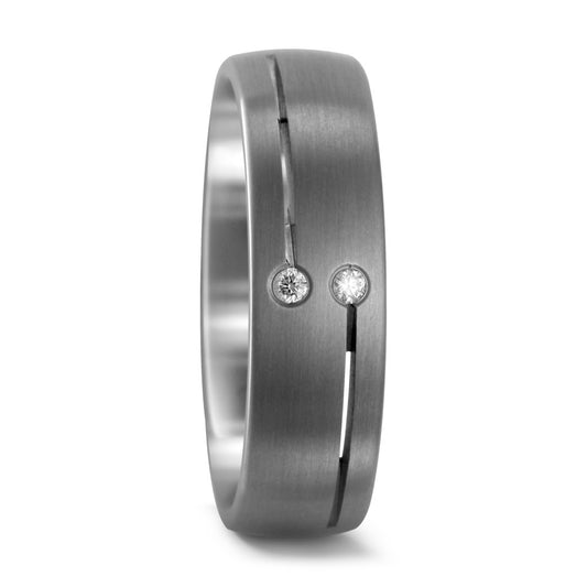 Partnerring Titanium Diamant 0.03 ct, 2 Steen, w-si