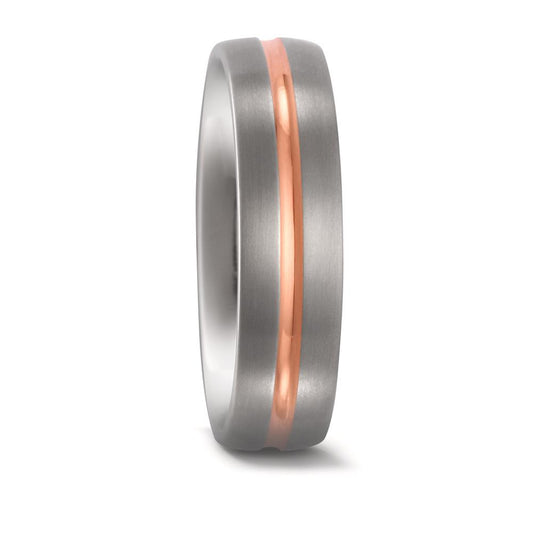 Partnerring Titanium, 750/18 krt rood goud