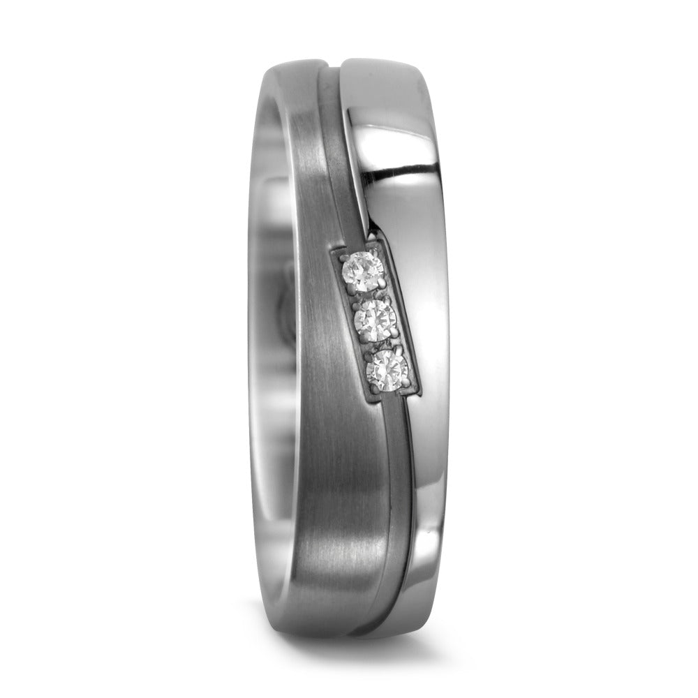 Ring Titanium Zirkonia 3 Steen