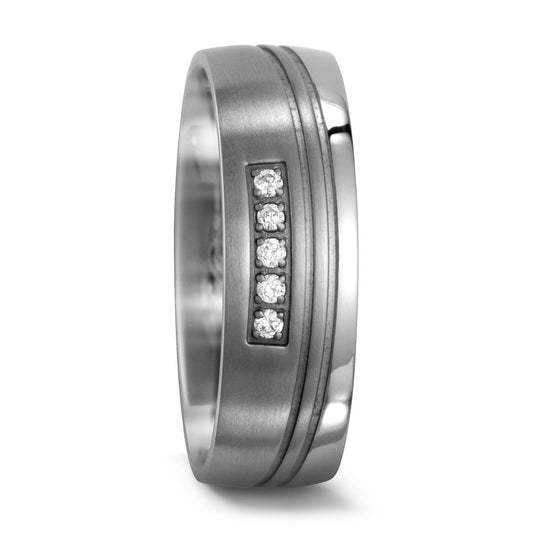 Partnerring Titanium Zirkonia 5 Steen