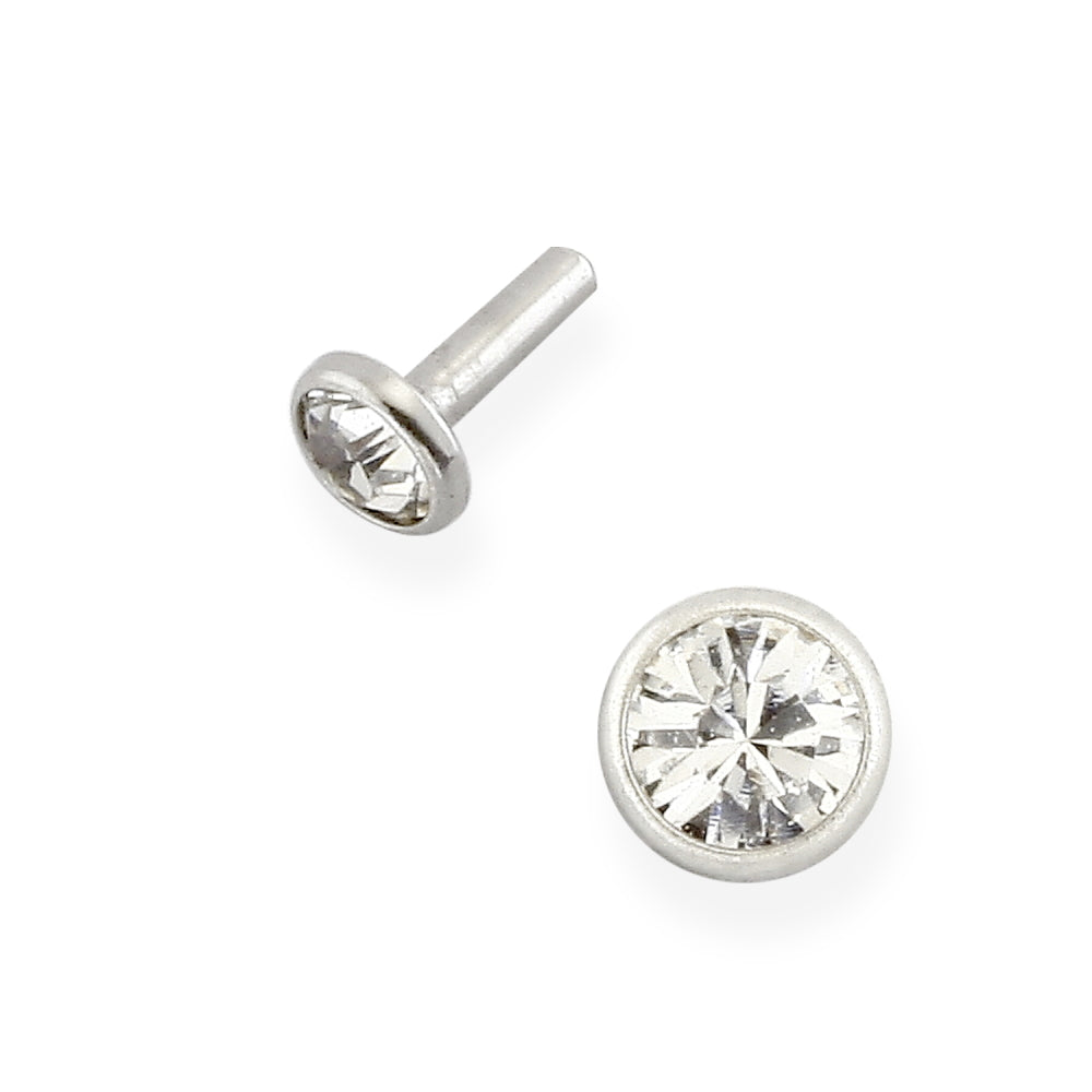 Piercing Medoflon, Edelstahl Kristall weiss