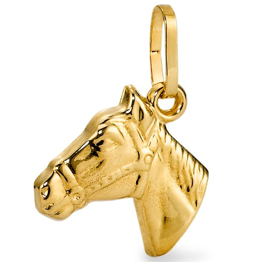 Hanger 750/18 krt geel goud Paard