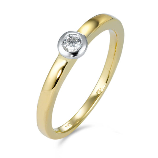 Solitaire ring 750/18 krt geel goud Zirkonia