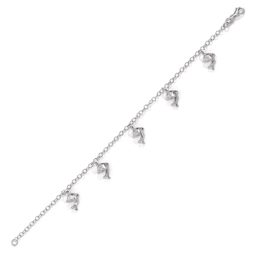 Bracelet Argent Rhodié Dauphin 12-18 cm