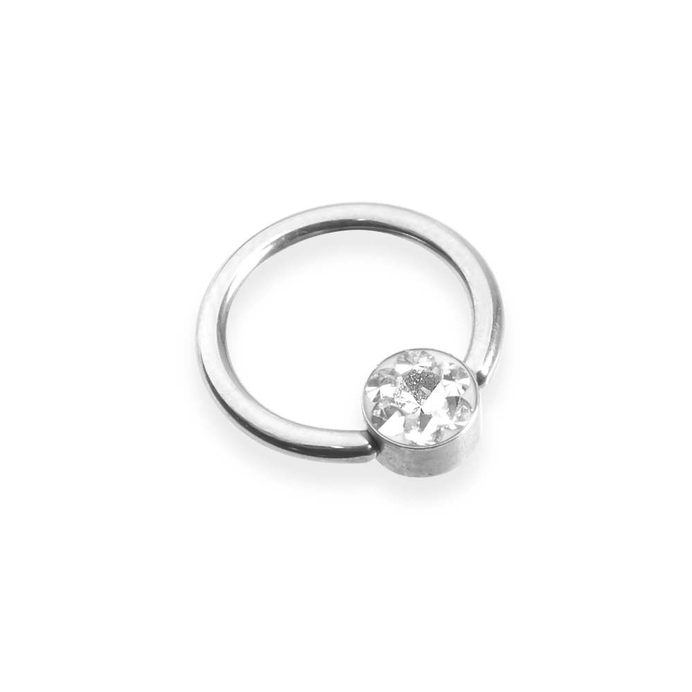 Piercing Acier inoxydable Cristal blanc Ø10 mm