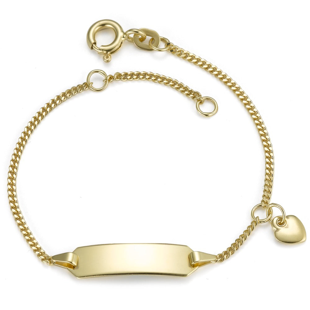 Graveer armband 585/14 krt geel goud Hart 12-14 cm