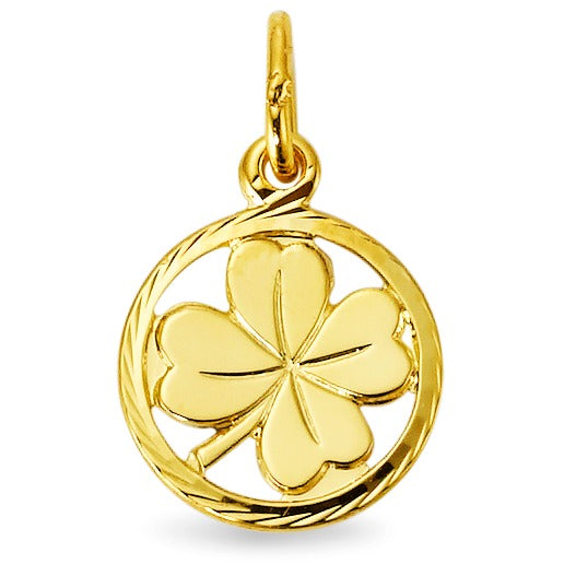 Pendentif Or jaune 9K Feuille de Trèfle