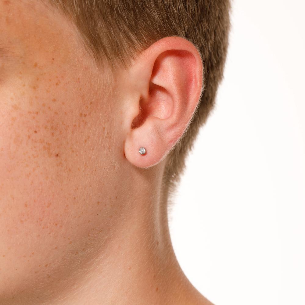 Clous d'oreille à l'unité Acier inoxydable Zircone Ø3.5 mm