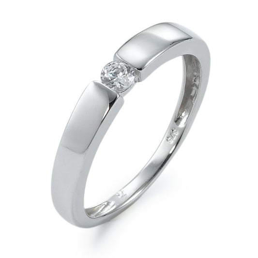 Solitaire ring 375/9K witgoud Zirkonia wit