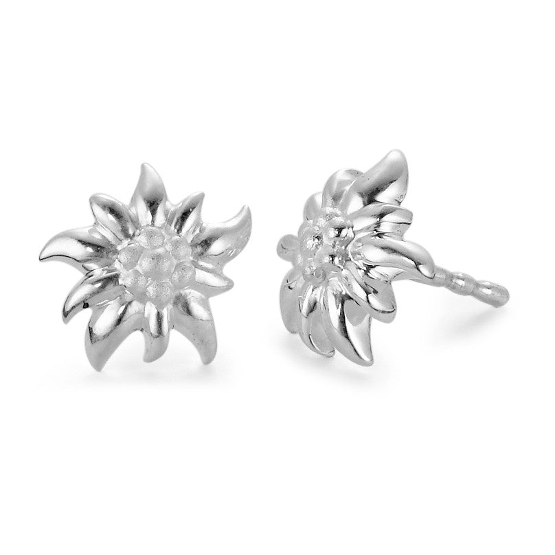 Oorknoppen Zilver Edelweiss Ø9 mm