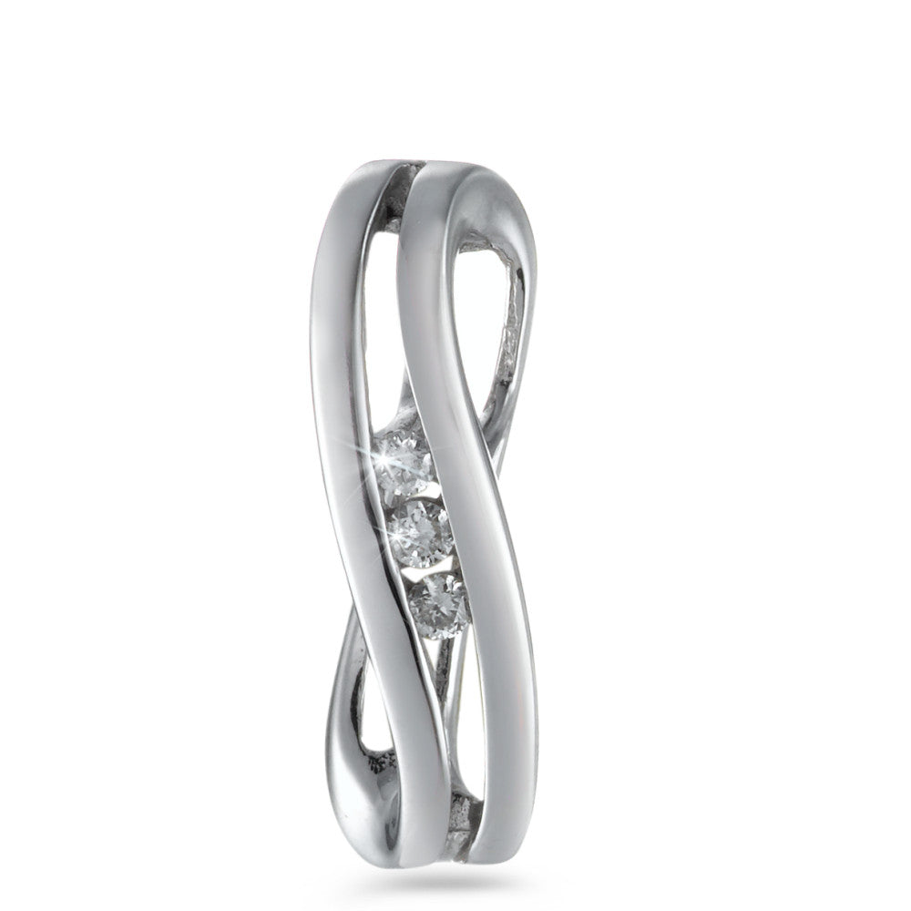 Anhänger 750/18 K Weissgold Diamant weiss, 0.06 ct, 3 Steine, w-si