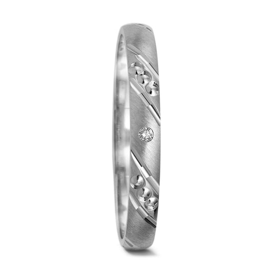 Partnerring 750/18K krt witgoud Diamant 0.01 ct, tw-si