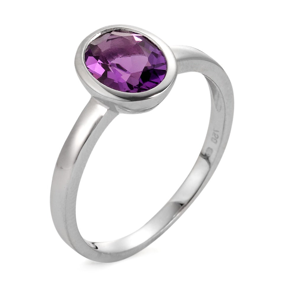 Fingerring 750/18 K Weissgold Amethyst violett