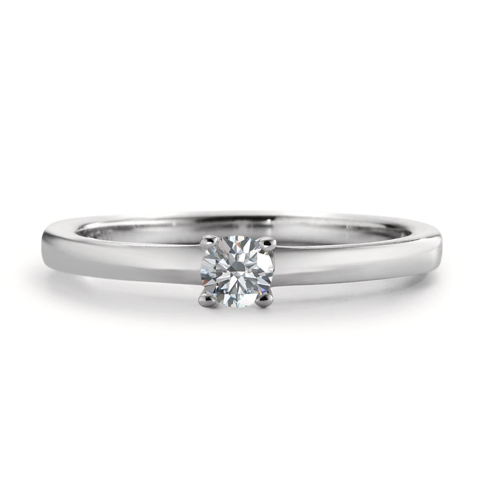 Solitär Ring 750/18 K Weissgold Diamant weiss, 0.15 ct, Brillantschliff, w-si