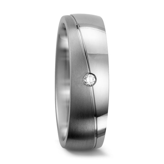 Partnerring Titanium Diamant 0.03 ct, w-si