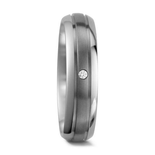 Partnerring Titanium Diamant wit, 0.02 ct, w-si