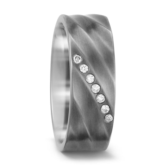 Partnerring Titanium Diamant wit, 0.07 ct, 7 Steen, w-si