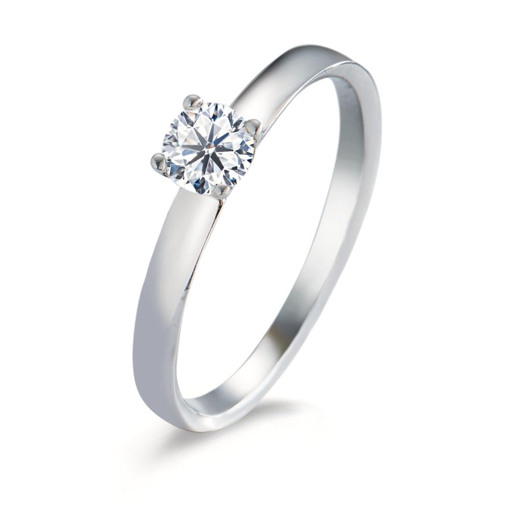 Solitaire ring 375/9K witgoud Moissaniet 4.5 mm