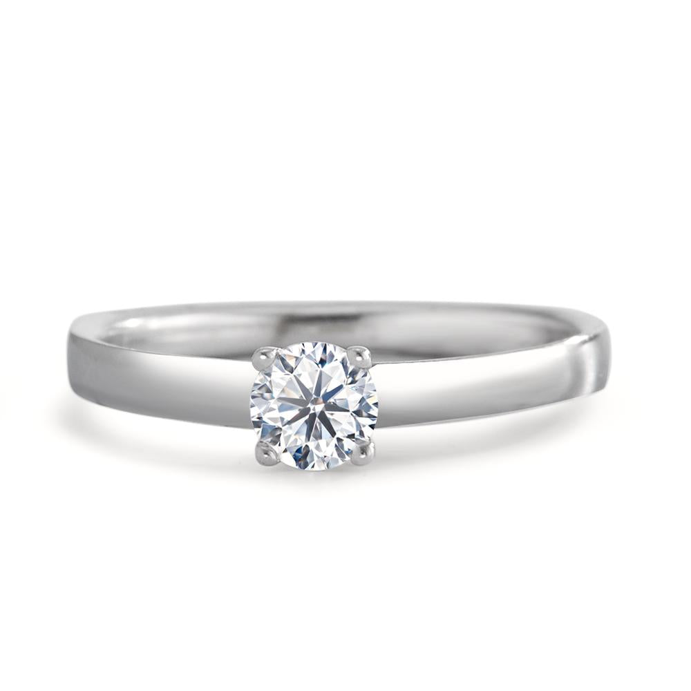 Solitaire ring 375/9K witgoud Moissaniet 4.5 mm