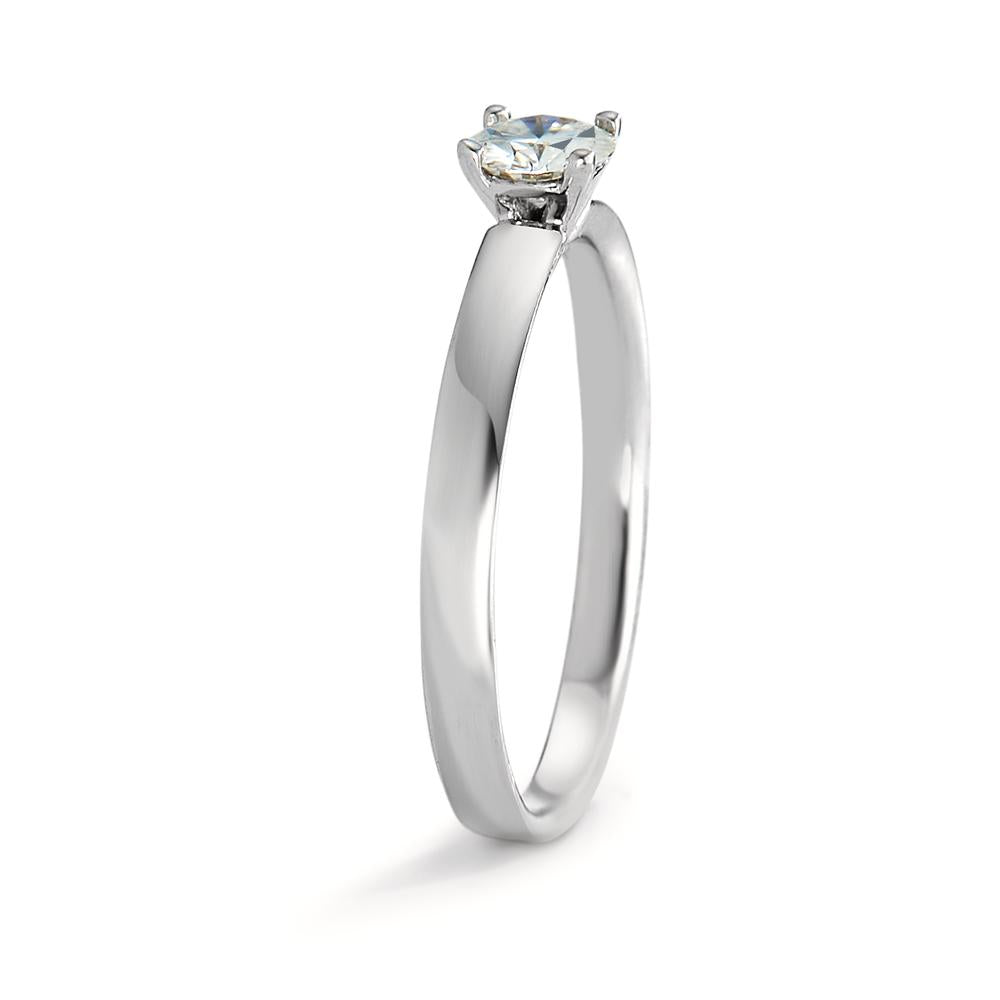 Solitaire ring 375/9K witgoud Moissaniet 4.5 mm