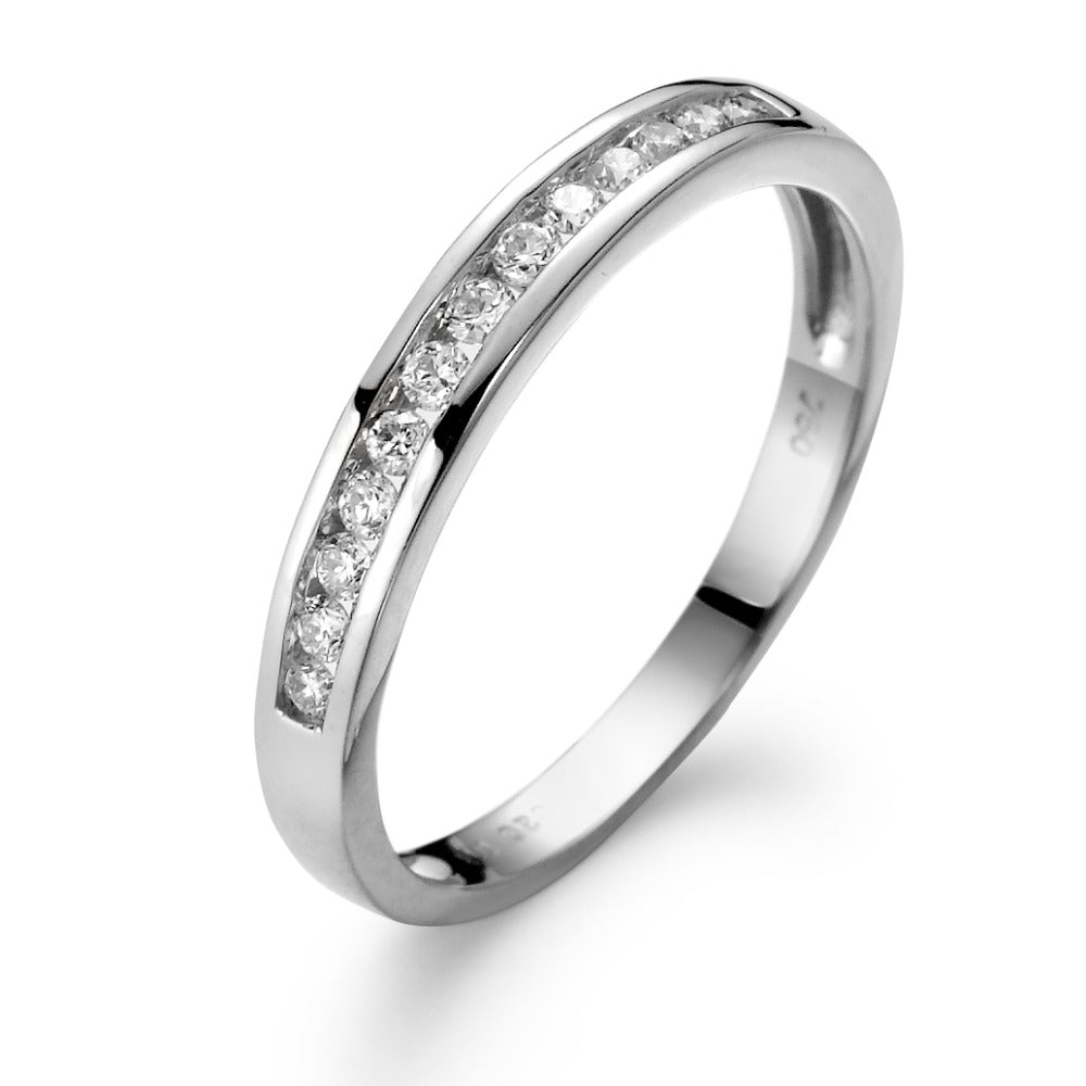 Memory ring 750/18K krt witgoud Diamant wit, 0.20 ct, 13 Steen, si