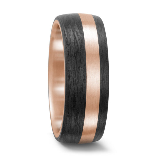 Partnerring 750/18 krt rood goud, Carbon