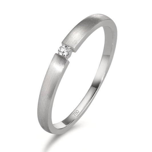 Solitaire ring 750/18K witgoud Diamant 0.03 ct, w-si