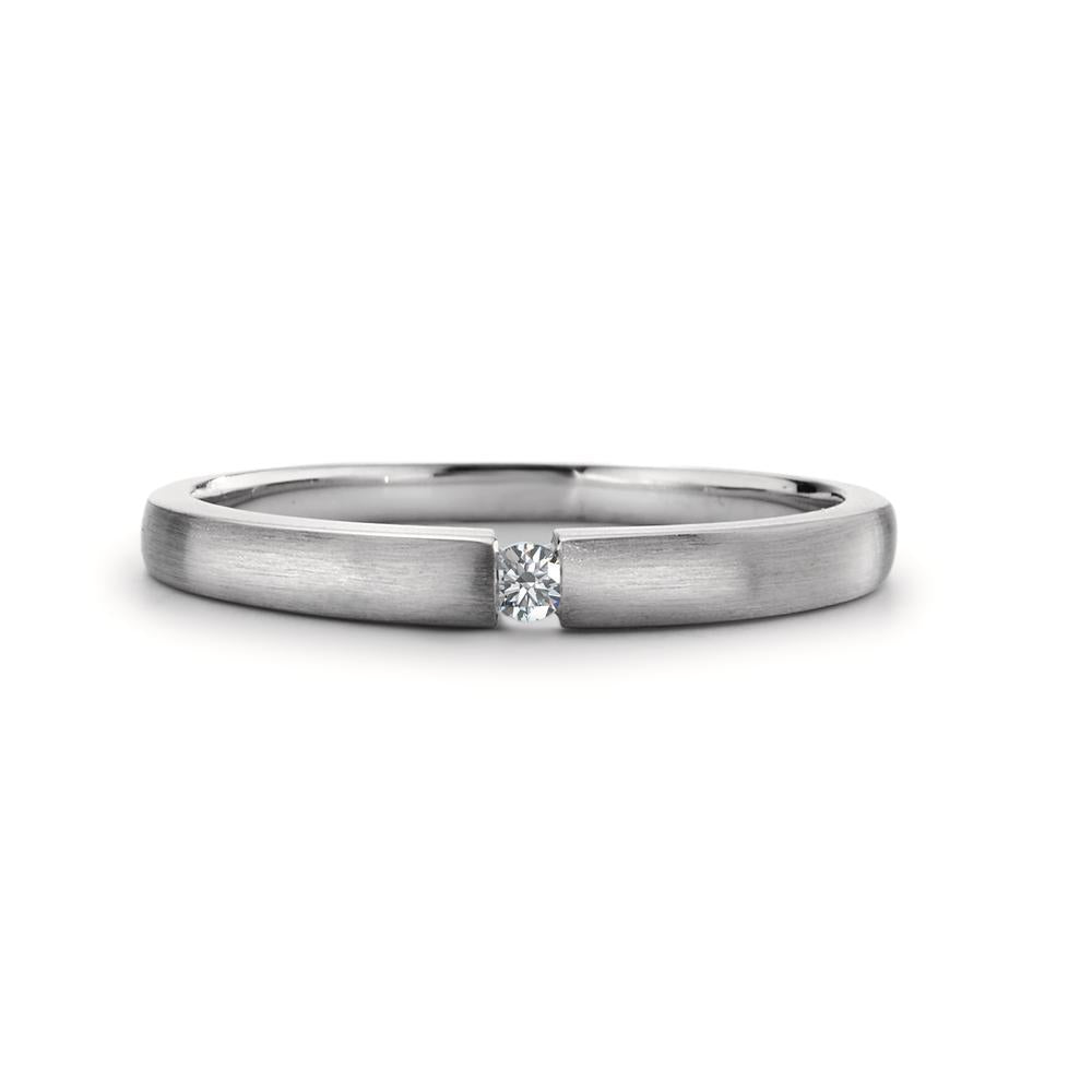 Solitaire ring 750/18K krt witgoud Diamant 0.03 ct, w-si
