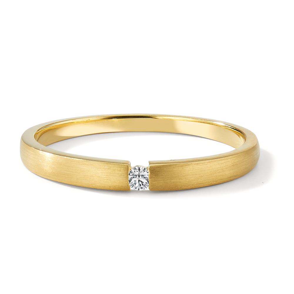 Solitär Ring 750/18 K Gelbgold Diamant 0.03 ct, w-si