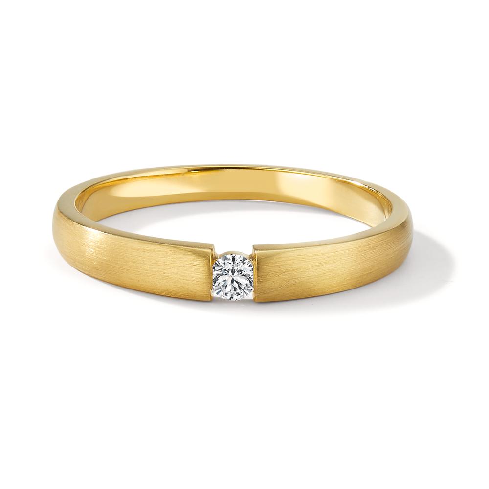 Solitaire ring 750/18 krt geel goud Diamant 0.06 ct, w-si