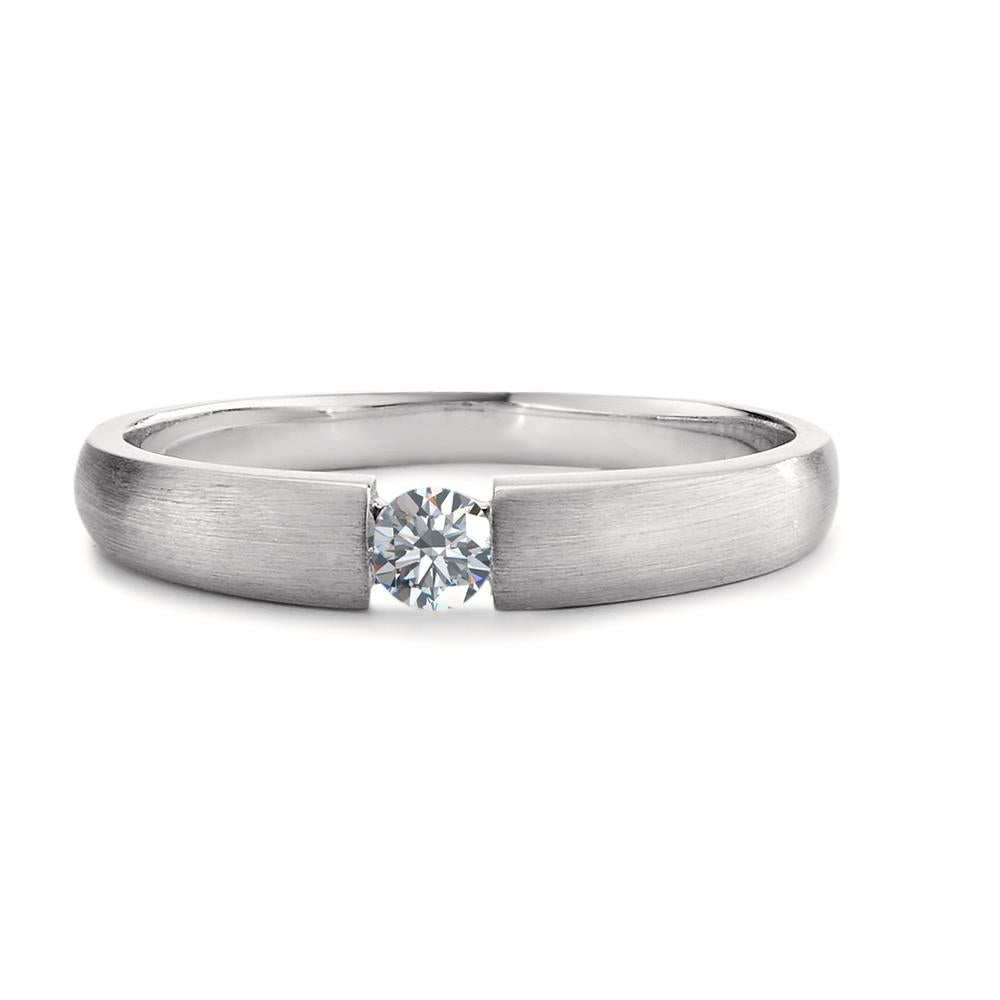 Bague solitaire Or blanc 18K Diamant 0.10 ct, w-si