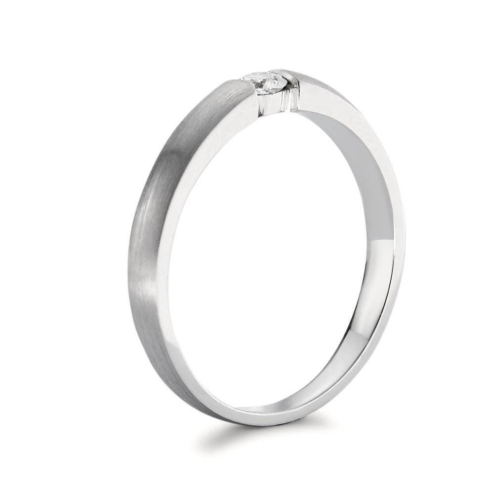 Solitär Ring 750/18 K Weissgold Diamant 0.10 ct, w-si