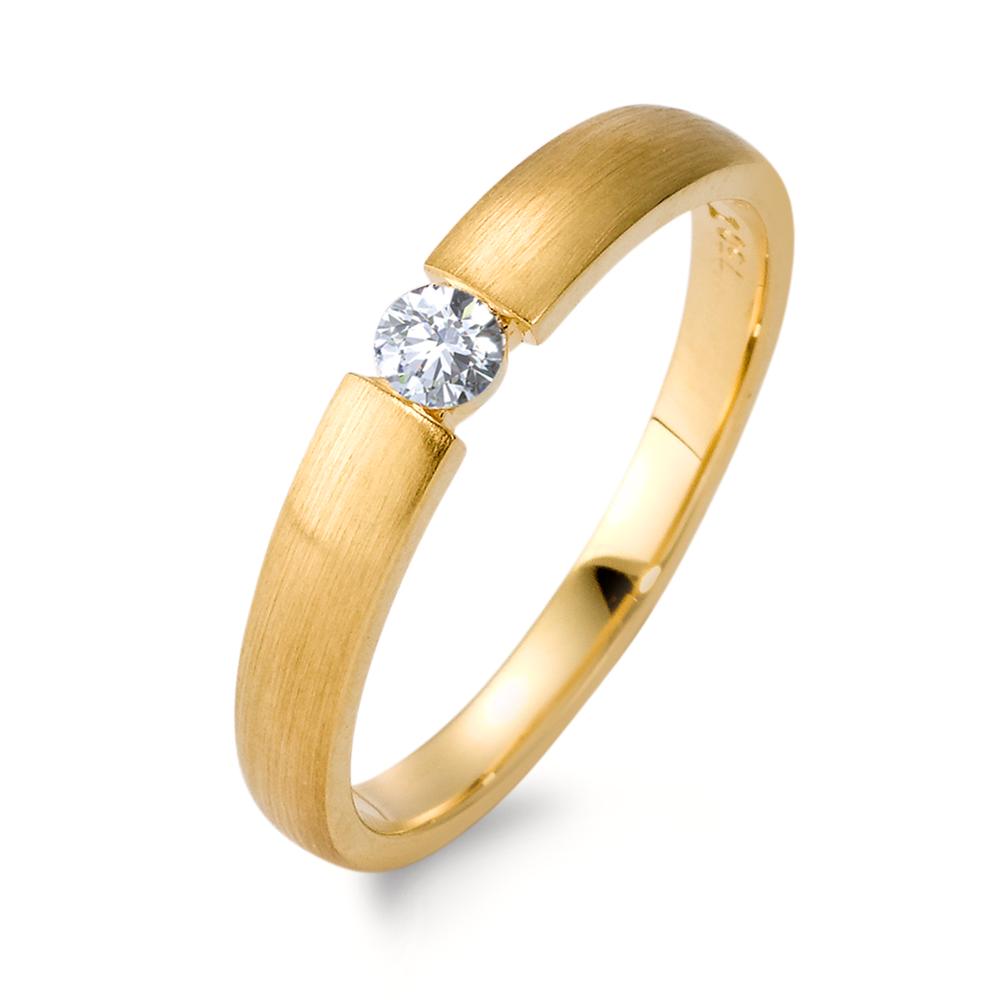 Bague solitaire Or jaune 18K Diamant 0.10 ct, w-si