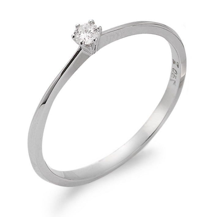 Bague solitaire Or blanc 18K Diamant 0.05 ct, w-si