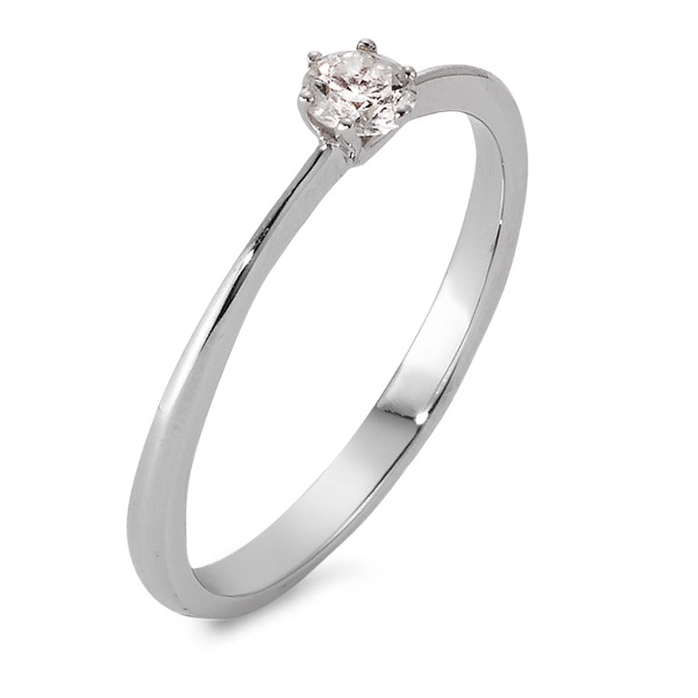 Bague solitaire Or blanc 18K Diamant 0.15 ct, w-si