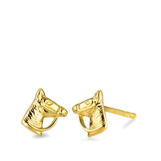 Clous d'oreilles Or jaune 9K Cheval Ø6.5 mm