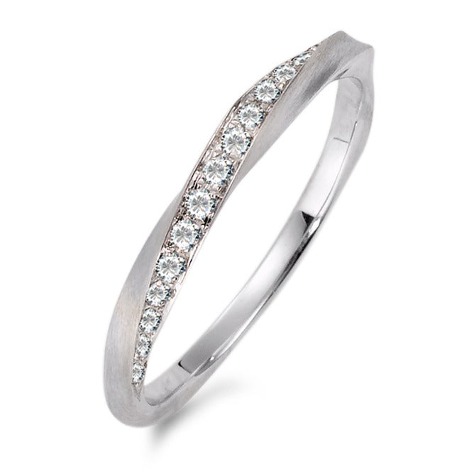 Fingerring 750/18 K Weissgold Diamant 0.157 ct, 16 Steine, w-si