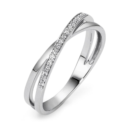 Bague Or blanc 18K Diamant 0.10 ct, 21 Pierres, w-si