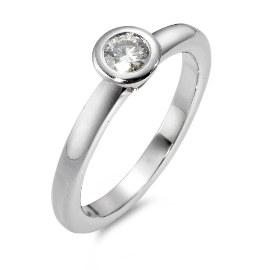 Solitaire ring 750/18K witgoud Moissaniet