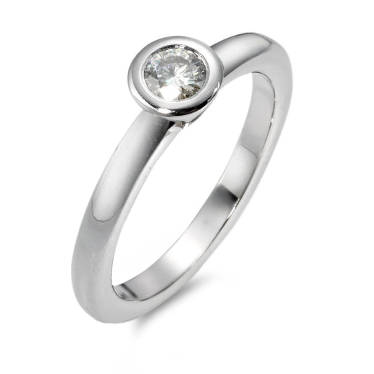 Solitaire ring 750/18K krt witgoud Moissaniet