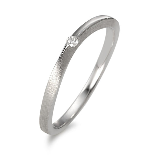 Solitaire ring 750/18K krt witgoud Diamant 0.03 ct, w-si