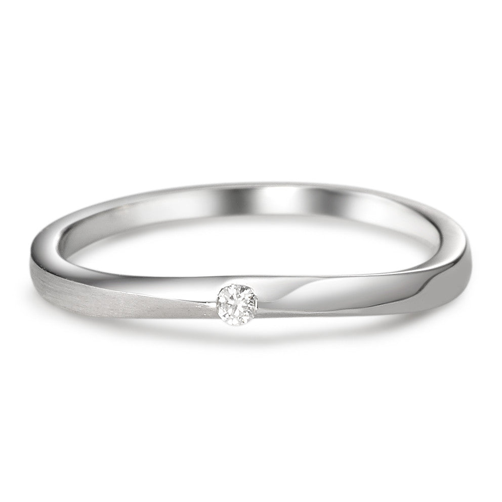 Bague solitaire Or blanc 18K Diamant 0.03 ct, w-si