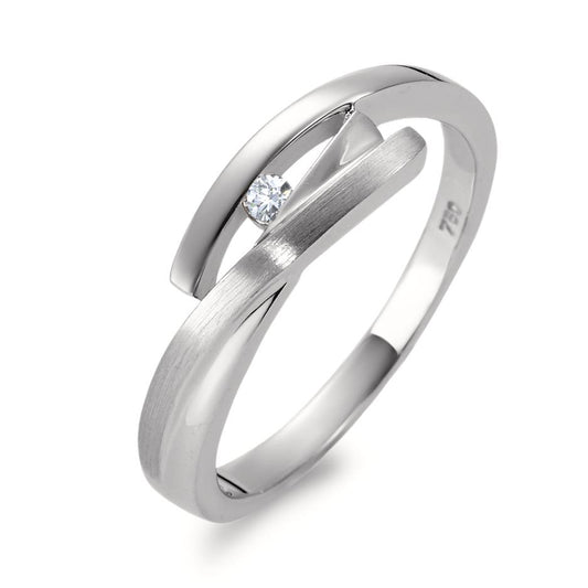 Ring 750/18K krt witgoud Diamant 0.03 ct, w-si