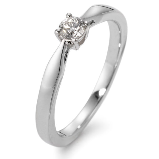 Bague solitaire Or blanc 18K Diamant blanc, 0.15 ct, w-si