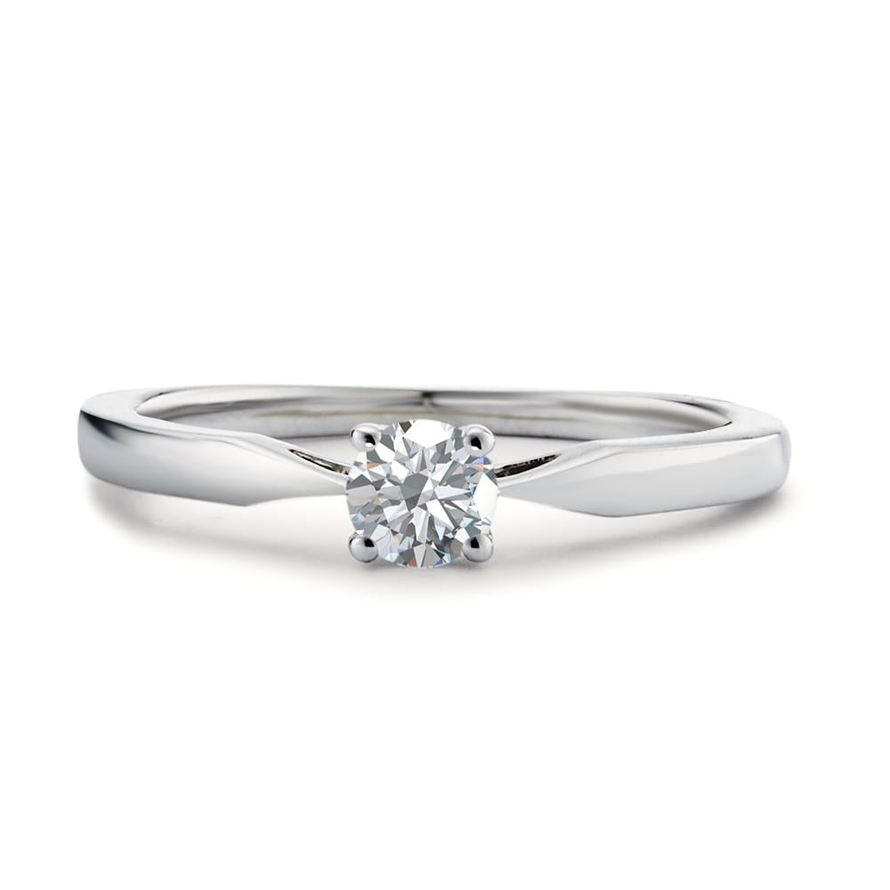 Solitär Ring 750/18 K Weissgold Diamant weiss, 0.25 ct, w-si