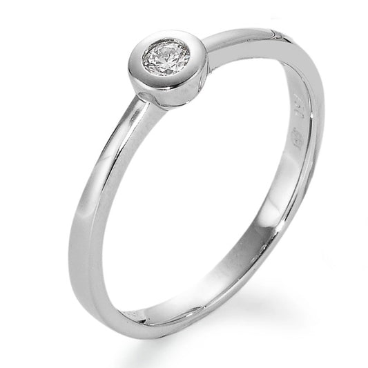 Solitaire ring 750/18K krt witgoud Diamant wit, 0.05 ct, [Brillant], w-si